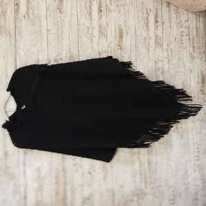 Black sweater poncho